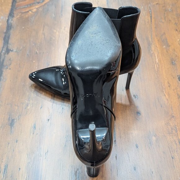 Dressy, Patent-Black stiletto-heeled ankle booties - Size 7.5 - Picture 2 of 7